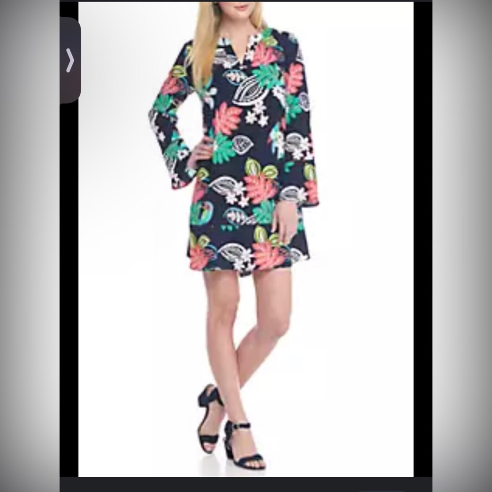 NWT | Long Sleeve Crown & Ivy Petite Split Neck Floral Print Dress | Size 3X